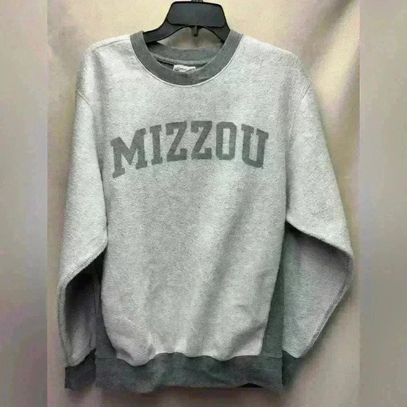 Mizzou Vintage MV Sport Pro Weave Reverse Inside Out Sweatshirt Size Small Gray - Picture 6 of 9